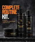 Complete Routine Kit: Jones Horizon mint and tea tree shampoo, leave-in conditioner and matte clay